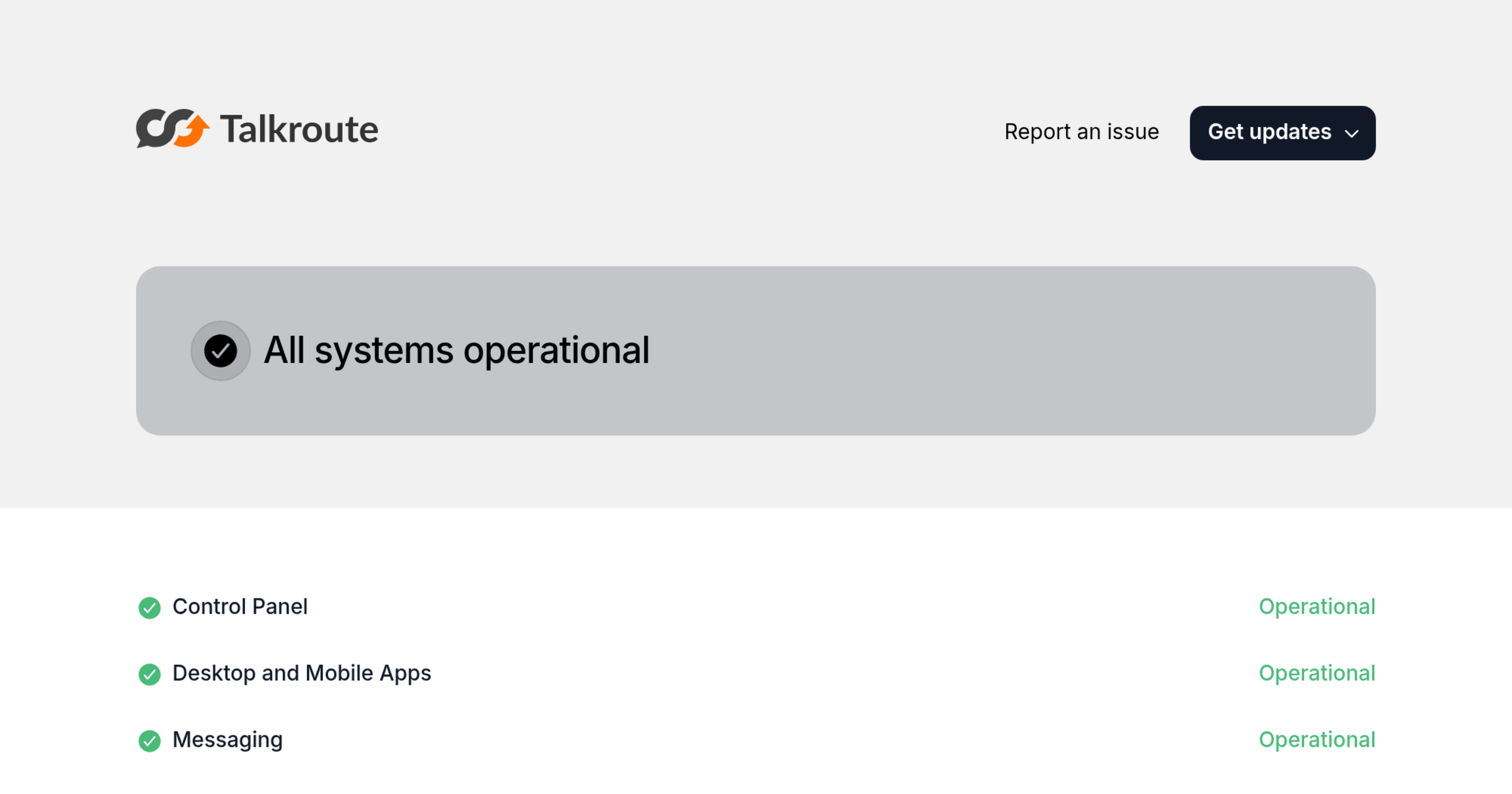 Talkroute Status